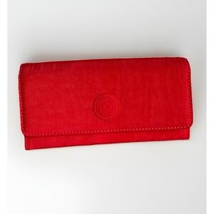Kipling Money Land Snap Wallet, RFID Red Rouge - NWOT